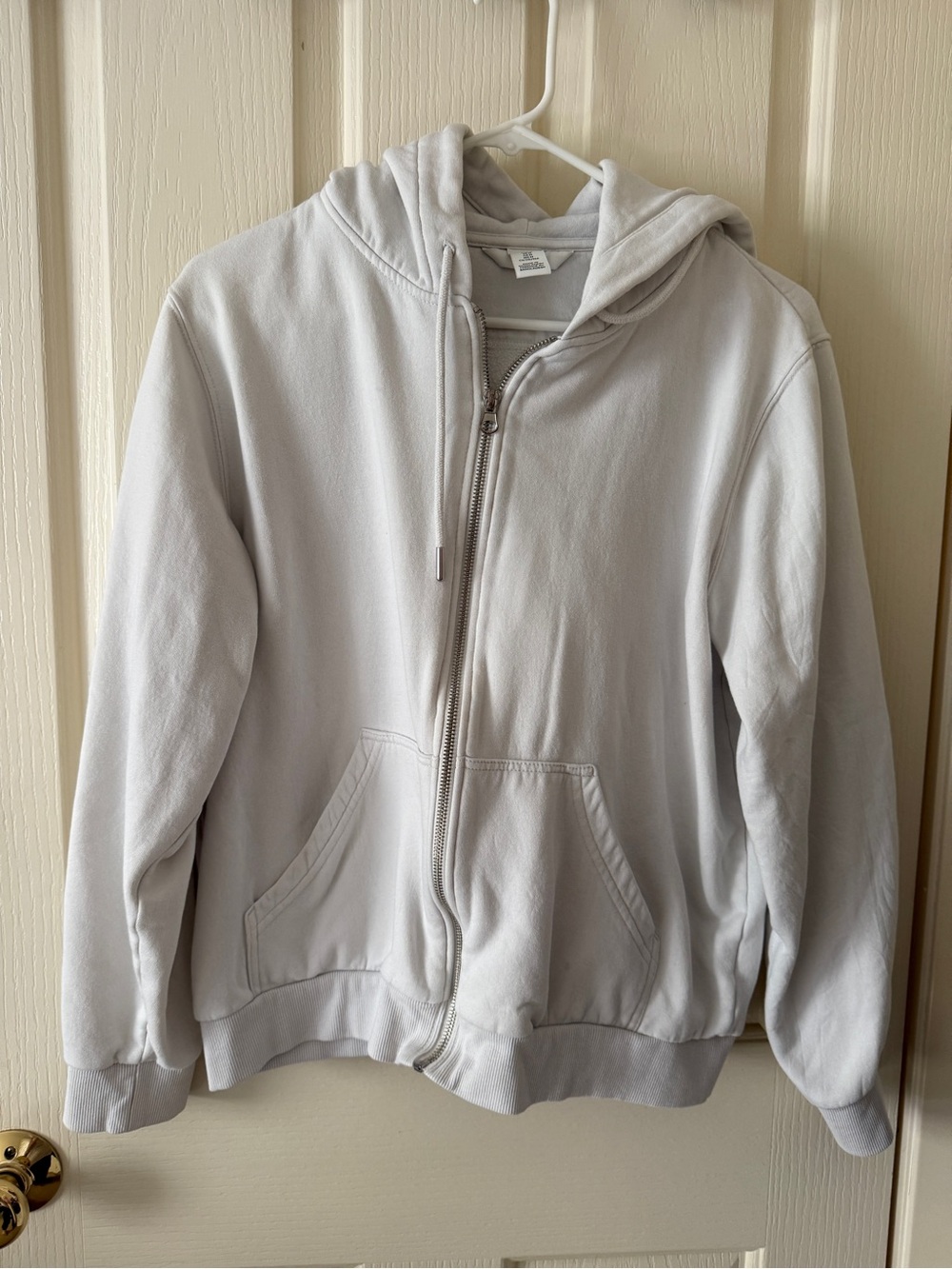 H&M women’s Classic Light Gray zip Hoodie Jacket, Size M